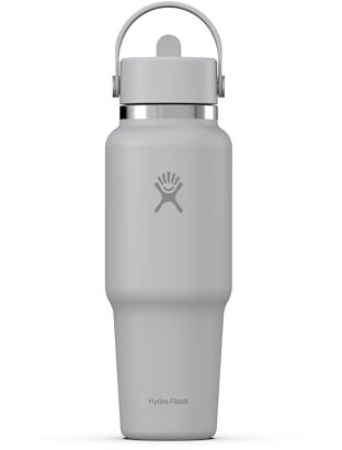 Hydro Flask - Travel Bottle 946 ml (32 oz) - Isolierte Edelstahl-Wasserflasche mit TempShield-Vakuumisolierung und auslaufsicherem Flex-Trinkhalm-Verschluss - Birch