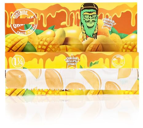 1 1/4 LONGPAPERS MIT TIPS | 78mm Long Rolling Papers King Size Longpapes mit Paper Filter Tips | Tabak Rolls Set for Cones Smoking Slim Zigaretten Rollbox | 1000 PAPES (MANGO)