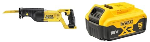 DEWALT DCS380N-XJ 18V XR Lithium-Ion Body Only Reciprocating Saw, Yellow/Black, 9.8 cm*46.8 cm*15.0 cm + DEWALT Battery