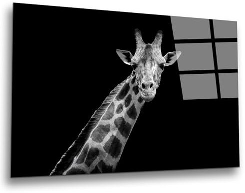 INDIGOS UG Luxus Glasbild - Giraffe - 100x60 cm - ESG Echtglas bedruckt - Glasdruck - Wohnzimmer, Küche, Schlafzimmer, Badezimmer - Geschenk - Deko, Wandbild
