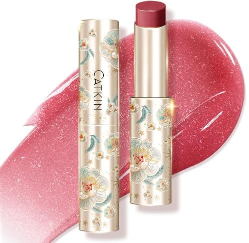 CATKIN Lippenbalsam, 2 in 1 Lippenstift in Balm, lippenpflege mit farbe, Saftiger und Glänzender lippenpflege Lippenstift, Glänzendes Finish für Trockene, Rissige und Spröde Lippen
