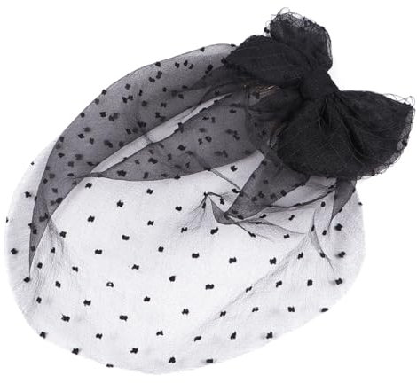DEARMAMY 1Stk Schleier khimar hijab elegant brautkleid wedding y photo Hochzeitsdekorationen Braut Schärpe Haarschmuck für die Braut Schal frauen kopfschmuck Haarzubehör Gittergewebe Black