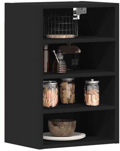 Myheimly Hängeschrank Schwarz 40x29,5x60 cm Holzwerkstoff Küchenschrank Küchenzeile Küchenmöbel Unterschrank Küchenunterschrank Schrank