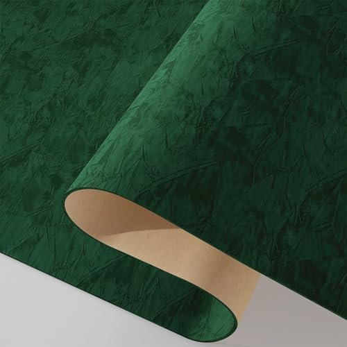 Decotalk Papel Pintado Terciopelo Verde Oscuro 40X300cm Vinilo Adhesivo Muebles Verde Fieltro Adhesivo Papel Pintado Pared Dormitorio Vintage Vinilos de Pared Decorativo Armario Cajón Muebles