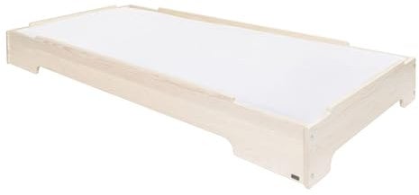 BioKinder Stapelbett Stapelliege Bodenbett Kai aus zertifiziertem Massivholz Kiefer Naturweiß lasiert 90 x 200 cm
