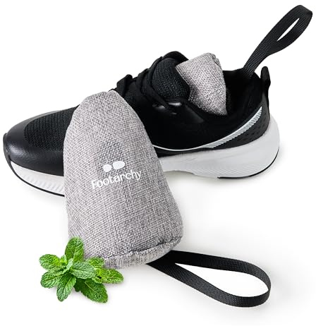 Footarchy Schuhdeo mit Minze (2x80g) gegen Geruch & Schweiß - Aktivkohle Beutel & Geruchsneutralisierer für Sneaker & Sportschuhe