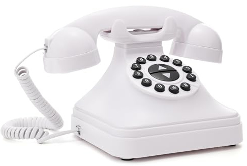 Gästebuch Audio Hochzeit Telefon, Sprachnachrichten aufnehmen, Retro Gästebuch für Hochzeits- oder Geburtstagsfeiern, Sprachmailbox, bewahren Sie die Segenswünsche Ihrer Verwandten und Freunde (Weiß)