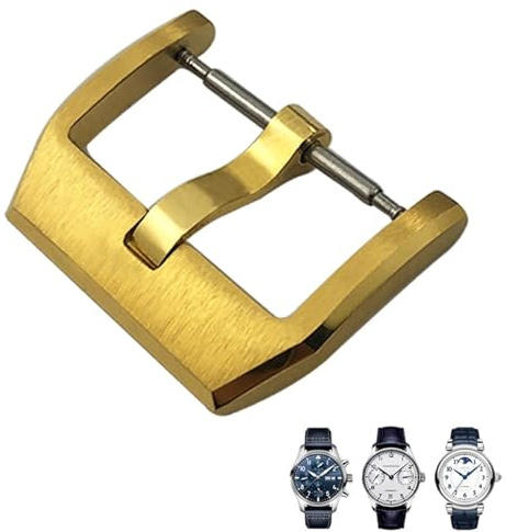 SOMKB Faltschließe aus 316L-Edelstahl, 18 mm, für IWC Spitfire Lederarmband, 18 mm, Achat
