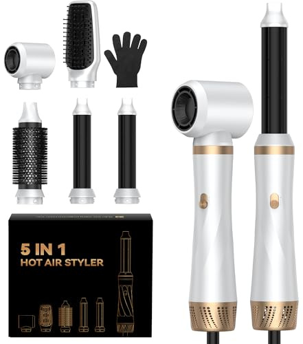 UMIGA Hairstyler Airstyler 5 IN 1 Hairstyler 1000W Haarstyler Multistyler | Haarstyler hair styler mit warmluftbürste rundbürstenföhn Lockenstab Föhnbürste, 3 Temperatur für Volumen, Glätten, Locken