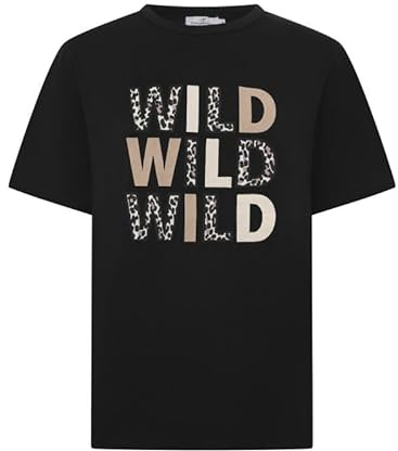 Zwillingsherz Damen T-Shirt Kurzarm mit Print Modell Wild– Sommer Shirt mit Aufdruck, Rundhals, bequem & modisch