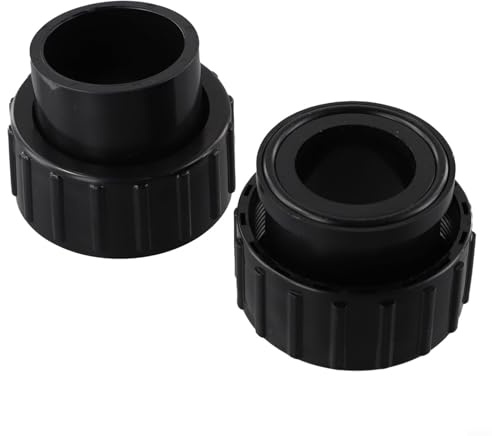Lot de 2 kits de rechange en PVC Union - Compatible avec Pentair - Pour Superflo #350157 - Raccord 1-1/2 x 2 - Pour pompe de piscine et spa - Noir