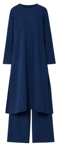 Longtunika Damen Zweiteiler Set - Tunika & Palazzo-Hose Modest Fashion