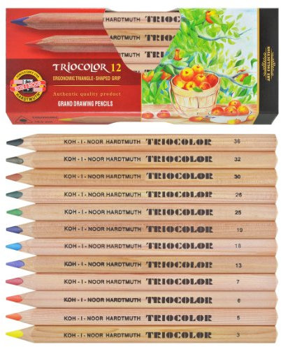 KOH-I-NOOR Triocolor Jumbo Dreieckige Farbstifte 12er Set