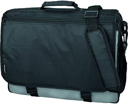 Lightpak Wave 46069 Shoulder Bag Made of Durable Polyester, Approx. 31 x 40 x 10 cm, Black/Grey, black/grey, 40, shoulder bag