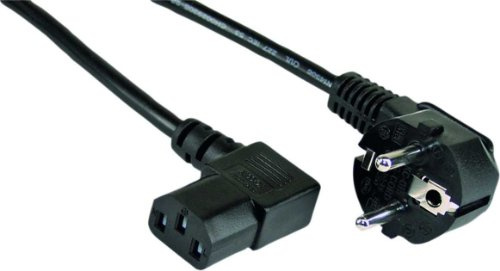 InLine Netzkabel Schutzkontakt gew. | Kaltgerätestecker C13 rechts gew. schwarz 1m 5er Pack