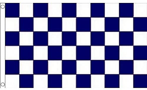 AZ FLAG Bandiera A Scacchi Blu Marino E Bianchi 150x90cm - Bandiera Scacchiera Blu E BIANCHA 90 x 150 cm