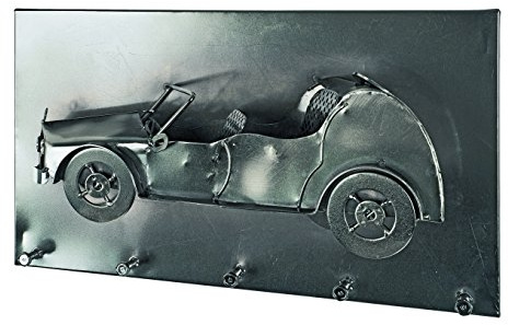 HAKU Wandgarderobe chrom dunkel, Metall - Maße: B 35 x H 20x T 10 cm, Style: Industrial