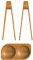 Pebbly NBA046 Set sushi en bambou : 2 pinces à sushi & coupelle duo, Bois, Naturel