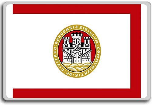 Norway, Bergen City flag fridge magnet - Kühlschrankmagnet