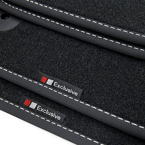 teileplus24 EF207 Fußmatten Gummimatten Exclusive-line Design kompatibel mit VW Touran 1 1T GP, GP2 2003-2015, Naht:Silber