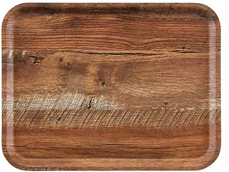 Cambro Wood Grain Tray Madeira - 330x430mm Brown Oak | Authentic wood appearance provides a textured surface that resists scratching, staining and chemical damage in busy venues.