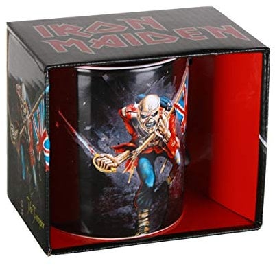 Unbekannt Iron Maiden 1012353710 Taza The Trooper, Acero Inoxidable, Color Blanco, 9 x 4 x 4 cm
