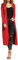 Re Tech UK Ladies Womens Maxi Plus Size Long Cardigans for Women UK Collared Top Long Full Sleeve Floaty Women's Cardigans Coatigans Sizes 8-26 (Red - XXXL)