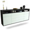 Dekati Sideboard Bellevue hängend (180x77x35cm) Korpus anthrazit matt - Front Hellblau - Push to Open - Leichtlaufschienen