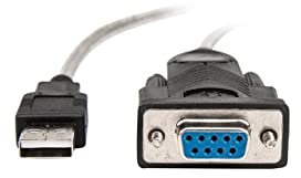 Rocstor 1,5 m USB a Null Modem RS232 DB9 F/M