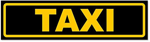 Kiwistar - Autoaufkleber - Taxi - Hinweis Aufkleber Sticker für Auto, Kfz, Fahrrad, PKW, LKW - 20cm - Gelb-Schwarz