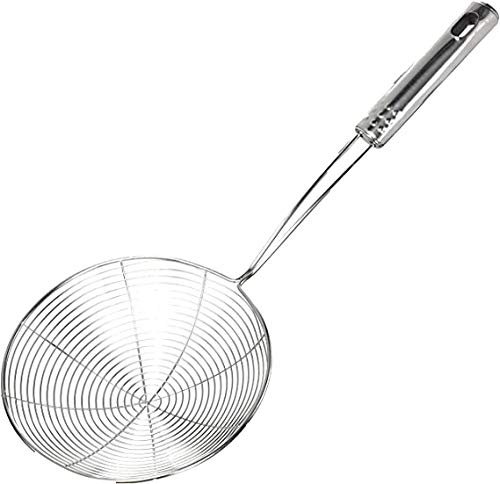 EUROXANTY Espumadera de alambre de acero | Espumadera de acero inoxidable | Colador cocinas | Recoge y escurre | Mango largo para evitar salpicaduras | 17 cm