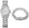 Halukakah Vergoldete Uhr Iced Out, Herren Platin Weißgold Plattiert Quarzarmband 8.7,mit Kubanischer Kette 8 Armbandset,Volle Cz Labordiamants Zinken-Set,KOSTENLOSE Geschenkbox