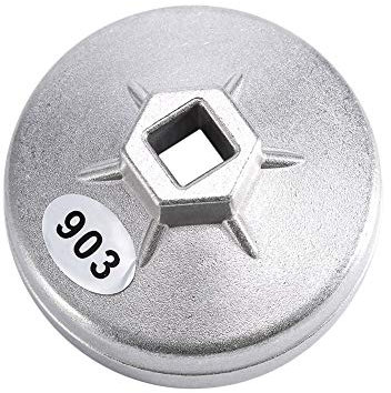DEWIN Chiave Filtri Olio,Chiave Filtro Olio 74mm Chiave a Tazza Filtro Olio Chiave per Filtri Olio Auto 903 Chiave a Tubo in Alluminio Strumento per Rimozione Prese 903 (Argento)