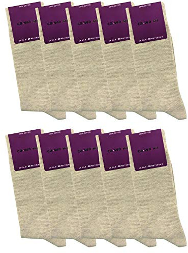 ca·wa·so Damen Socken aus 100% Baumwolle | Reine Baumwollsocken im 10er-Set | Freizeitsocken ohne Naht mit verstärkter Ferse & Spitze