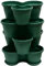 Engelland 4X Blumentopf, Säulentopf, Pflanzturm, Hochbeet, Pflanztopf-Kübel mit Untersetzer, stapelbar, widerstandsfähig, Kunststoff, für Außenbereich, 44 Liter, Farbe: Moos-Grün