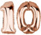 DekoRex Folienballon Rosegold 40cm Geburtstag Jubiläum Hochzeit Deko (Zahl 10)