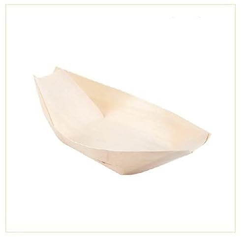 VIRSUS Barchette in Legno Finger Food 100 Coppette 9,5 x 5 cm Barchetta Finger Food Biodegradabili Compostabili per Aperitivo Snack Stuzzichini Barca Pagoda