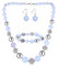 Bulinlin Perlen Damen Schmuck Set Silber Choker Halskette Ohrringe Creolen Statement Modeschmuck Weihnachtsgenchenke für Frauen(Light blue)