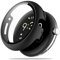 Miimall Schutzhülle Kompatibel mit Google Pixel Watch Hülle mit Gehärtetes Glas Displayschutz Rundumschutz Kratzfest Robust PC Schutz Case für Google Pixel Watch 1 2022 -Schwarz