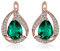 JewelryPalace 3.7 ct Luxus Grün Simulierte Nano Smaragd Ohrstecker Ohrring 925 Sterling Silber Rosé Vergoldet