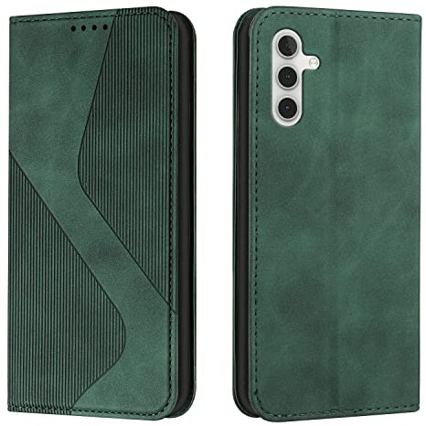 NEXCURIO Handy Hülle für Samsung Galaxy A54 5G Handyhülle mit Kartenfäch Klapphülle Klappbar Schutzhülle Leder Flip Wallet Case Cover Tasche Handytasche Stoßfeste - Grün