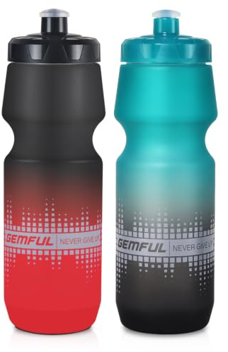 GEMFUL Lot de 2 Gourdes Sport 750ml Bouteille Anti-fuite sans BPA | Conception robuste pour le cyclisme et la randonnée