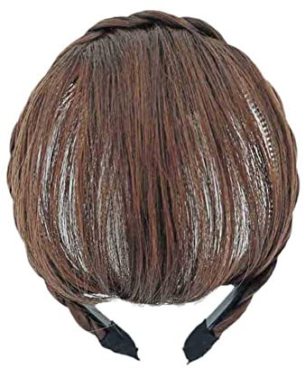 Haarband mit Pony, gedrehtes Haarband mit Pony, natürliches Braun, Schwarz