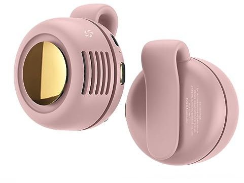 Jayruit Portable Waist Clip on Fan Personal Fan Under Shirt Waist Clip Fans Rechargeable Mini Waist Hanging Fan for Outdoor, Pink