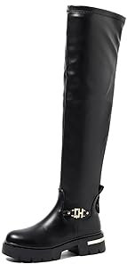 QUEEN HELENA Stivali Alti Sopra il Ginocchio Aderenti Donna X29-93 (Nero, Sistema Taglie Calzature EU, Adulto, Donna, Numero, Media, 36)