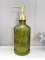 Glass Pump Soap Dispenser 500ml with Gold Pump Bathroom Accessory (Green)