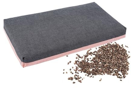 OvOHapia Almohadas japonesas de trigo sarraceno, almohadas japonesas de trigo sarraceno para dormir, almohada cómoda y cómoda (gris, 21 x 11 pulgadas)