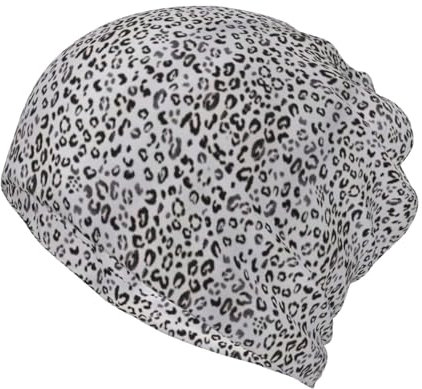 Melbrakin Slouchy Strickmütze mit Leopardenmuster, Multifunktionsmütze, Beanie-Mütze, für den Außenbereich