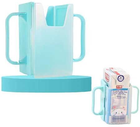 LIUHUIZEYU Support de boîte à jus pour enfants, porte-gobelet télescopique, sans compression, réglable, pliable, pour enfants, sans déversement (bleu)