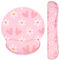 Ksriylm Cute Mouse Pad with Wrist Support Keyboard Wrist Rest Set,Ergonomic Mouse Pad with Non-Slip Base for Office Gaming Working Computers,Easy Typing & Pain Relief Mouse Mat,Lovely Flower and Heart